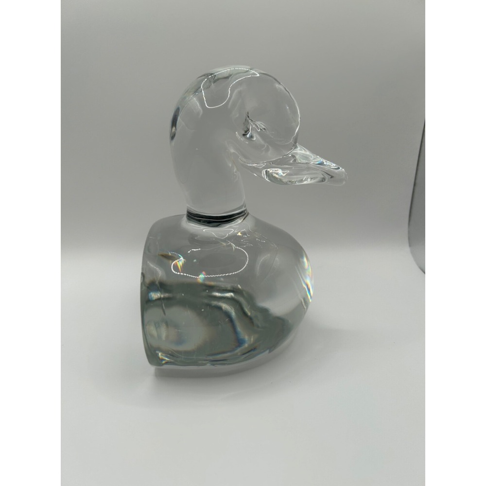 RARE Crystal duck bookend figurine high quality Dimpled Eyes 6.5 in tall - Picture 13 of 16